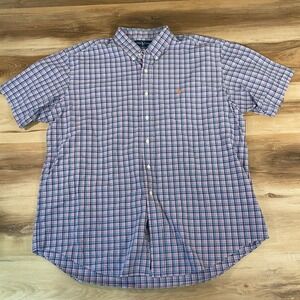 Vintage Ralph Lauren Plaid Shirt XXL Mens Short Sleeve Classic Fit Button Down